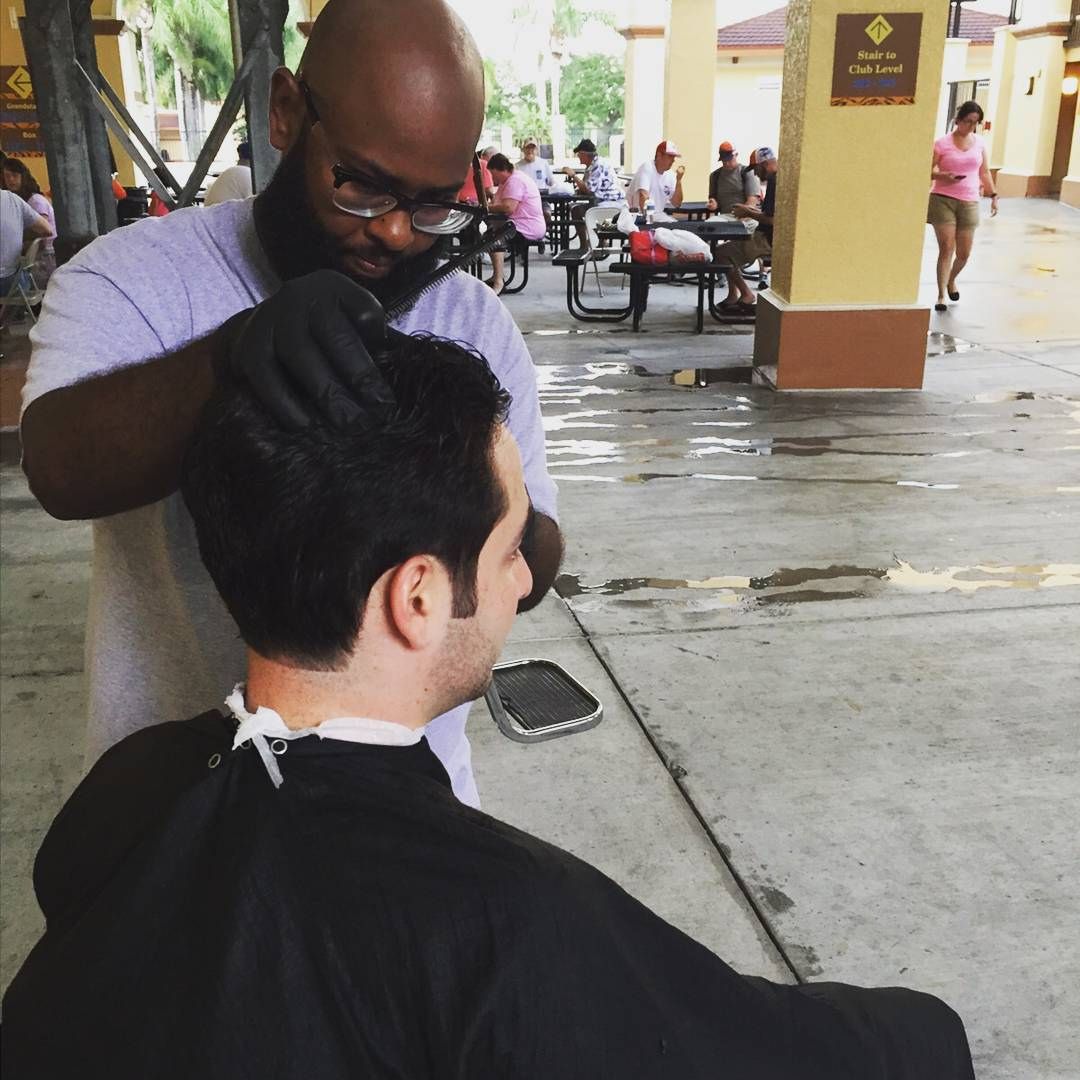 Leo working outdoors